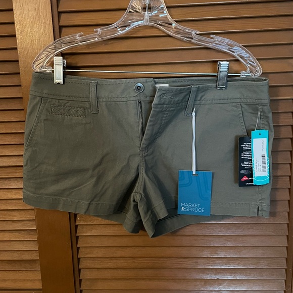 Market & Spruce Shorts Khaki Green Short Shorts Poshmark